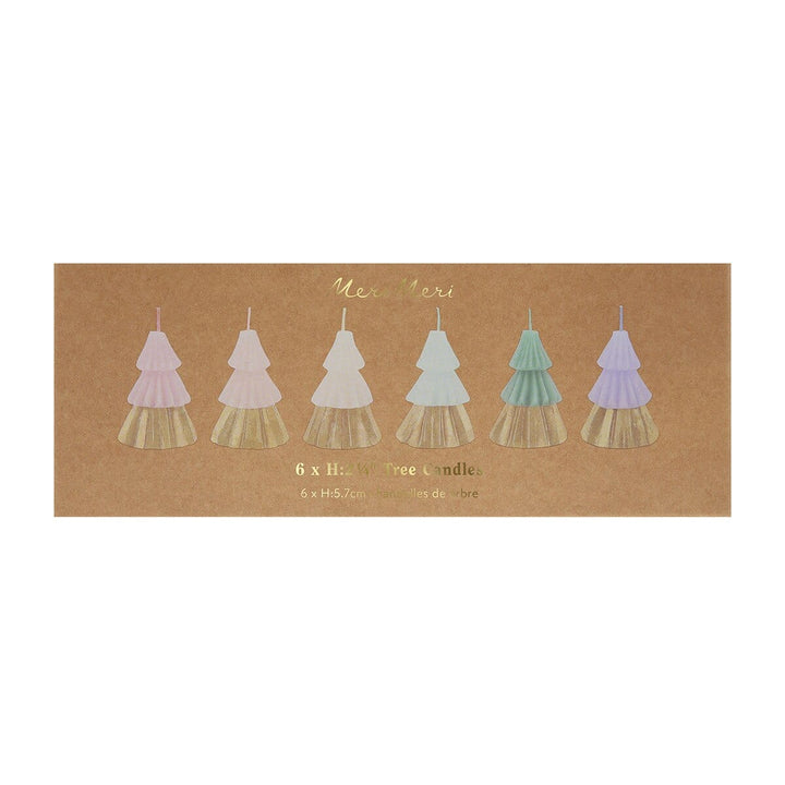 Rainbow & Gold Christmas Tree Candles x 6 - Christmas Candles Candle Rainbow & Gold Christmas Tree Candles x 6