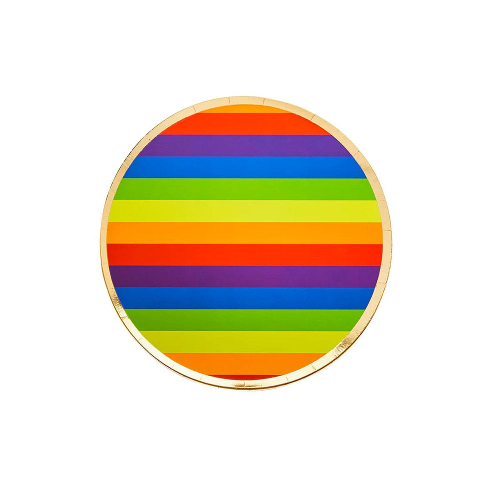 Rainbow Party Paper Plates x 8 - Rainbow Birthday Party Supplies Disposable Plates Rainbow Party Paper Plates x 8