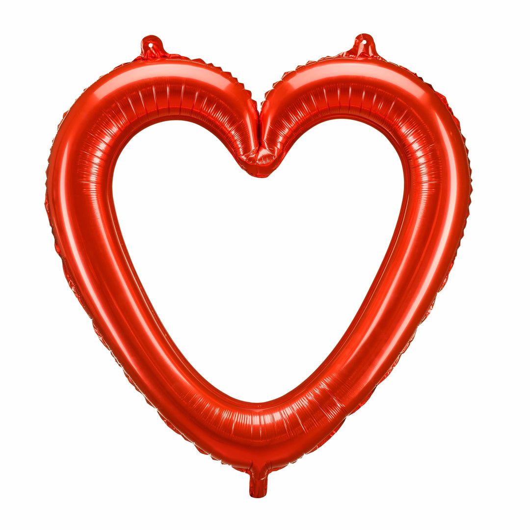 Red Heart Outline Shaped foil balloon - Valentine's Decorations Foil Balloon Red Heart Outline Shaped foil balloon