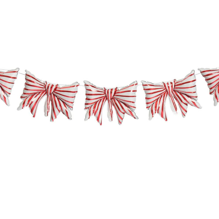 Red & White Striped Christmas Mini Bow Balloon Garland (3 piece) - Christmas Bows Foil Balloon Red & White Striped Christmas Mini Bow Balloon Garland (3 piece)