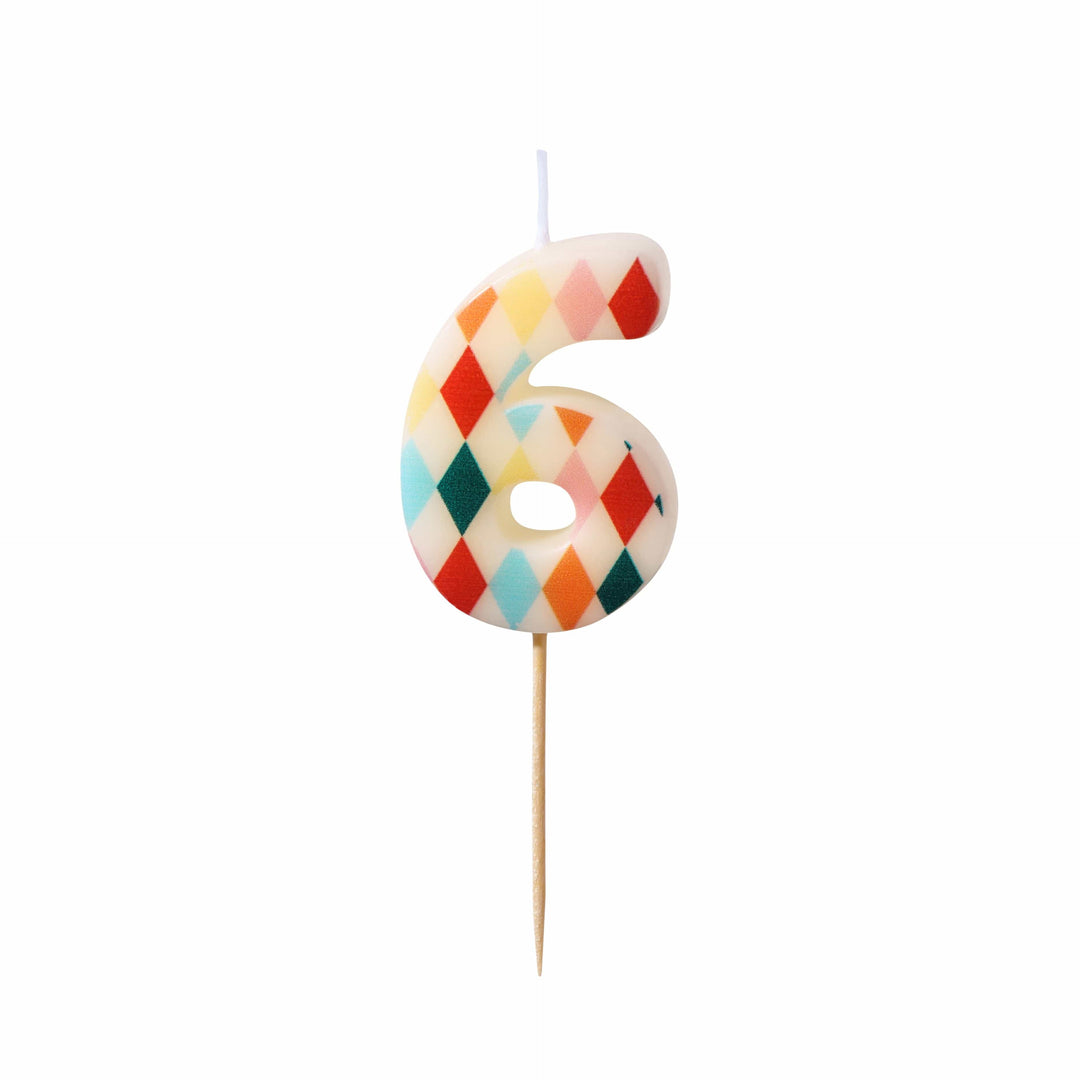 Rhombus Number 6 Candle - Circus Theme Party Supplies Birthday Candles Rhombus Number 6 Candle