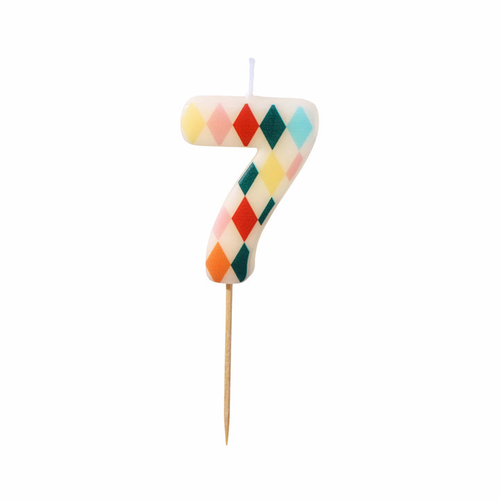 Rhombus Number 7 Candle - Circus Theme Party Supplies Birthday Candles Rhombus Number 7 Candle