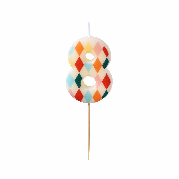 Rhombus Number 8 Candle - Circus Theme Party Supplies Birthday Candles Rhombus Number 8 Candle