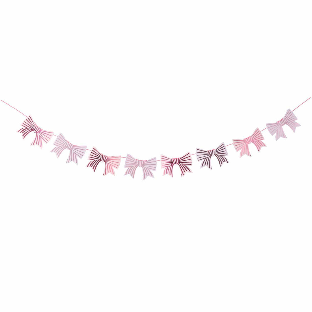 Rose Pink Bow Garland - 3m - Bow Decorations Bunting Rose Pink Bow Garland - 3m