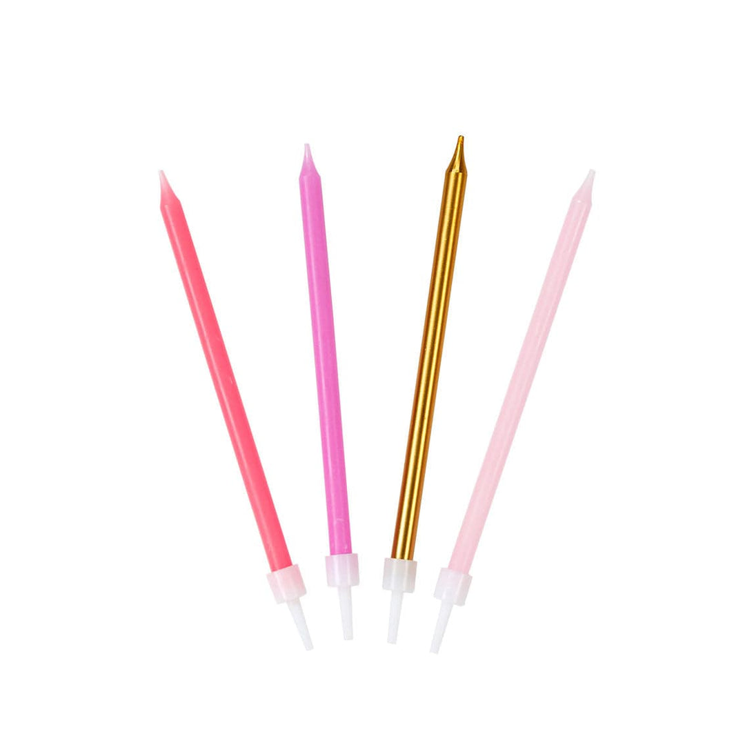 Rose Tall Birthday Candles - 16 Pack - Birthday Cake Candles Birthday Candles Rose Tall Birthday Candles - 16 Pack