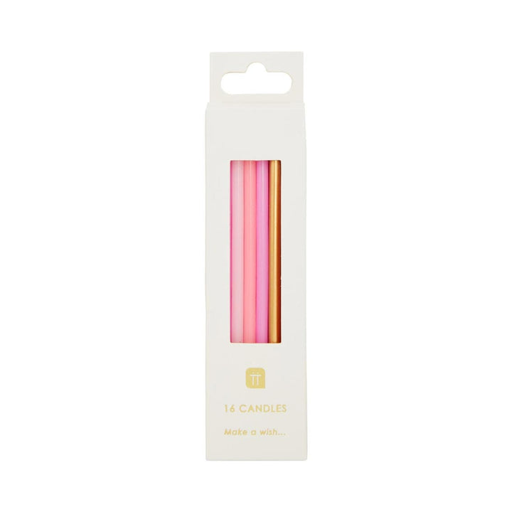 Rose Tall Birthday Candles - 16 Pack - Birthday Cake Candles Birthday Candles Rose Tall Birthday Candles - 16 Pack