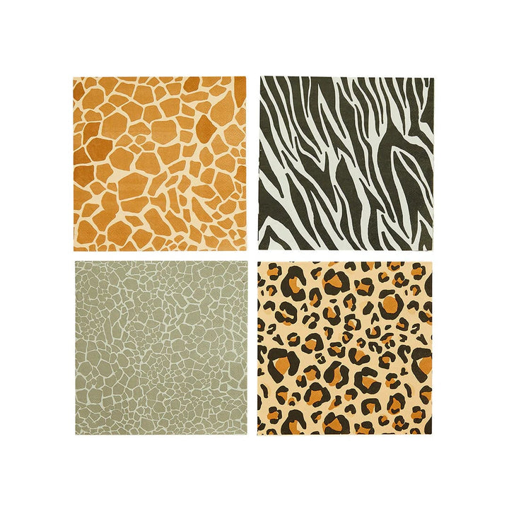 Safari Animal Print Party Napkins x 16 - Safari Birthday Party Supplies Paper Napkins Safari Animal Print Party Napkins x 16