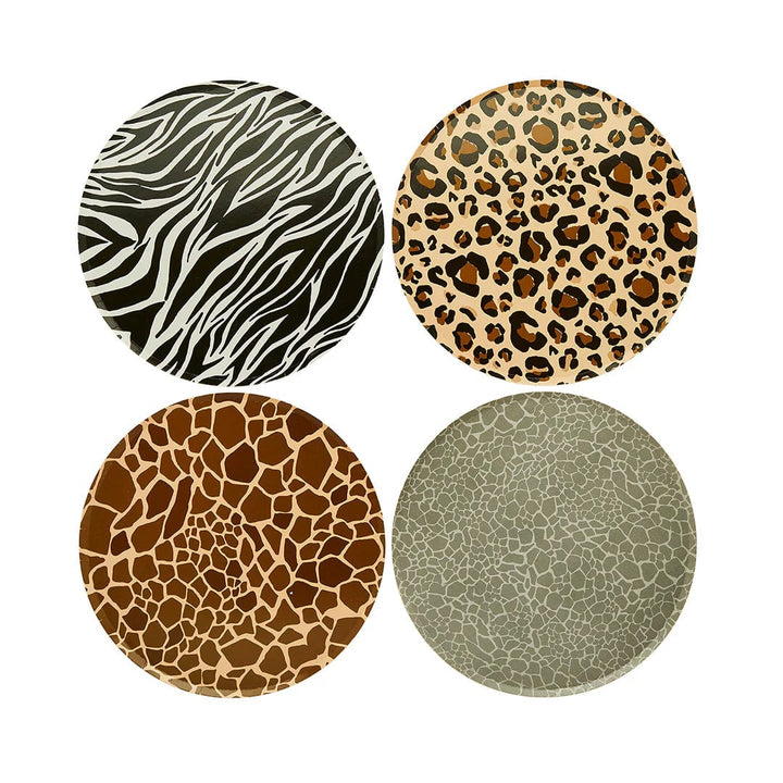 Safari Animal Print Party Plates x 8 - Safari Birthday Party Supplies Disposable Plates Safari Animal Print Party Plates x 8