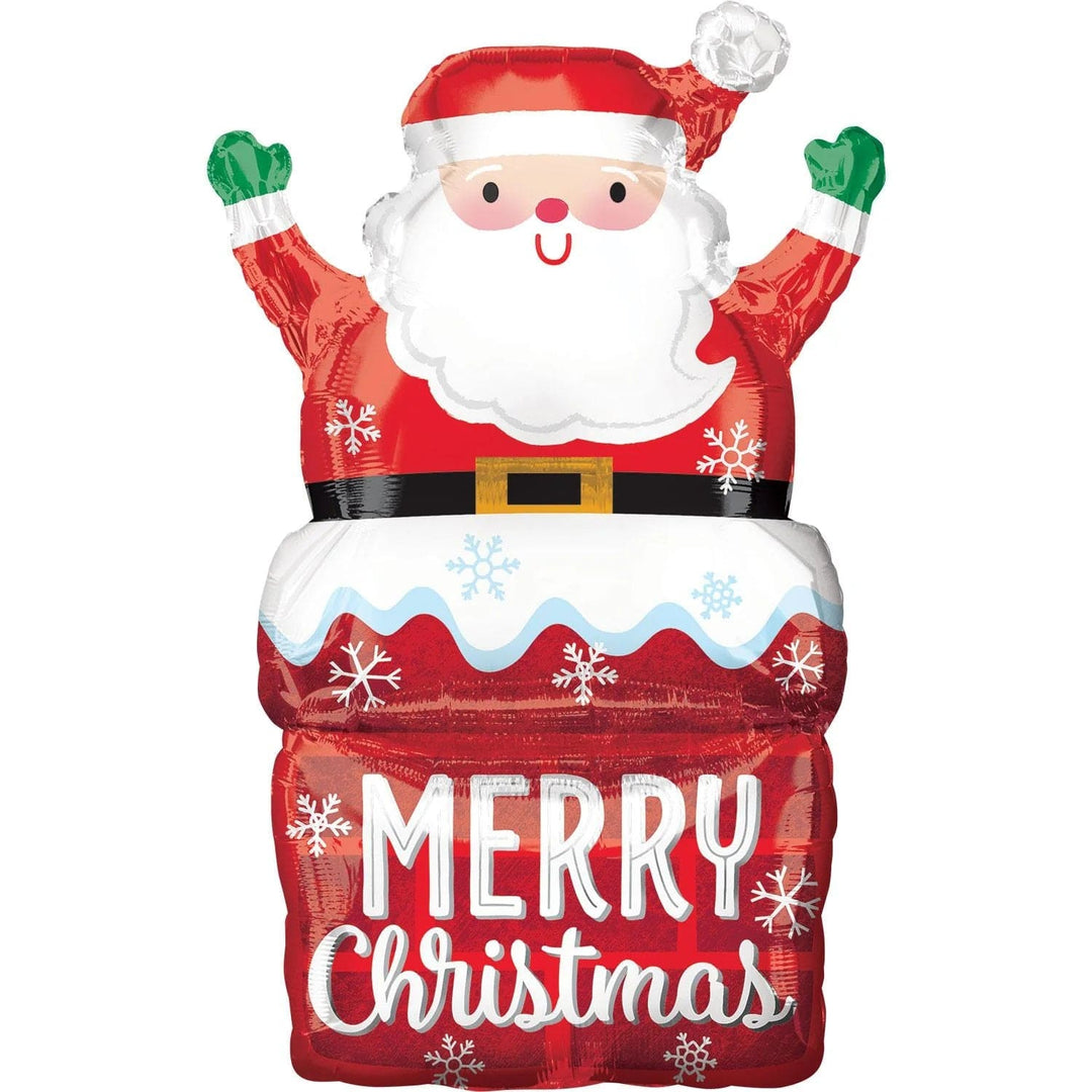 Santa In Chimney Super Shape Foil Balloon Balloons Santa In Chimney Super Shape Foil Balloon