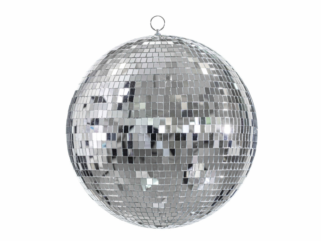 Silver Disco Mirrorball Hanging Decoration - Large 40cm Hanging Decoration Silver Disco Mirrorball Hanging Decoration - Large 40cm