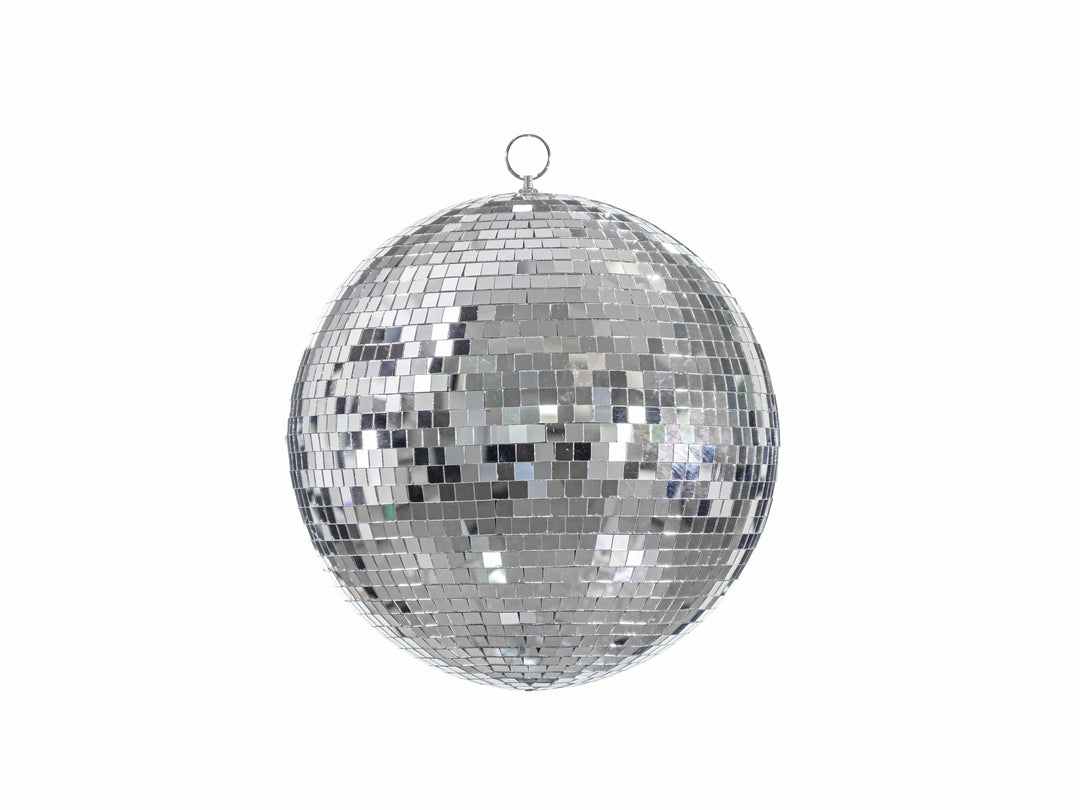 Silver Disco Mirrorball Hanging Decoration - Medium 30cm Hanging Decoration Silver Disco Mirrorball Hanging Decoration - Medium 30cm