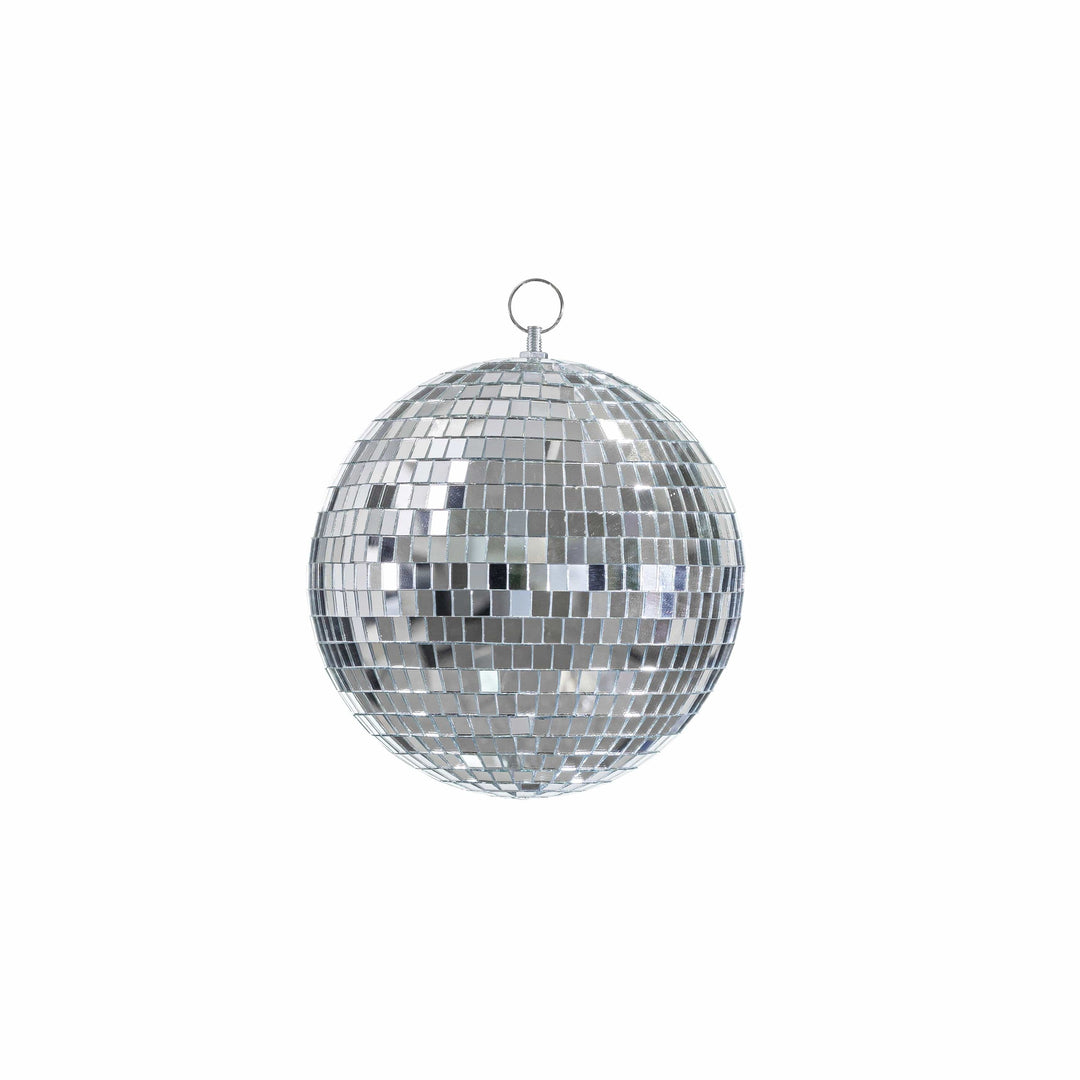 Silver Disco Mirrorball Hanging Decoration - Small 20 cm - Disco Party Hanging Decoration Silver Disco Mirrorball Hanging Decoration - Small 20 cm