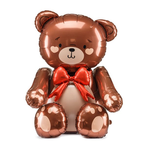 Sitting Teddy Bear with Bow Foil Balloon (34 inch) - Valentine's Decorations Balloons Sitting Teddy Bear with Bow Foil Balloon (34 inch)