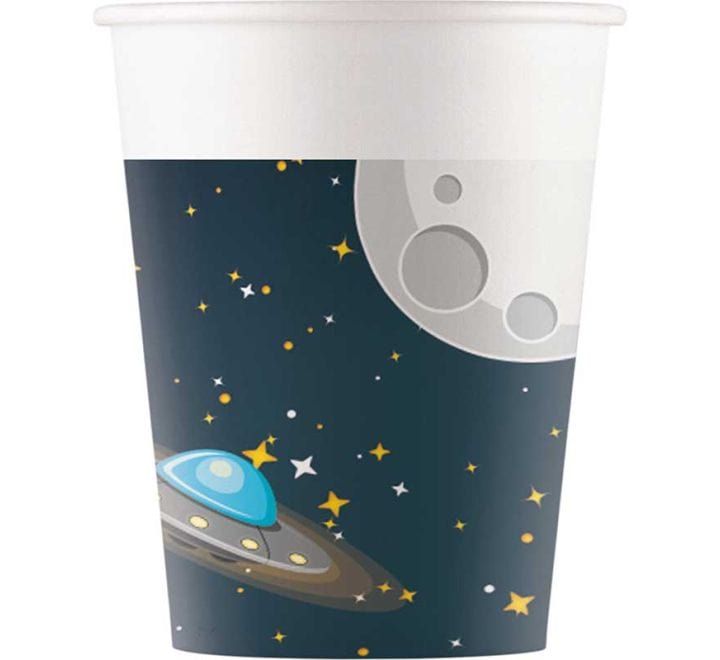 Space Party Supplies - Rocket Space Party Cups x 8 Disposable Cups Rocket Space Party Cups x 8