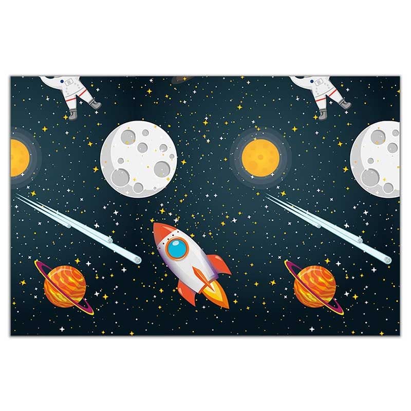 Space Party Supplies - Rocket Space Party Plastic Tablecover table cover Rocket Space Party Plastic Tablecover