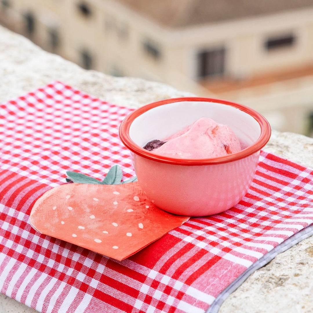 Strawberry Fringe Scallop Party Napkins x 24 - My Mind's Eye Paper Napkins Strawberry Shaped Paper Napkins x 20