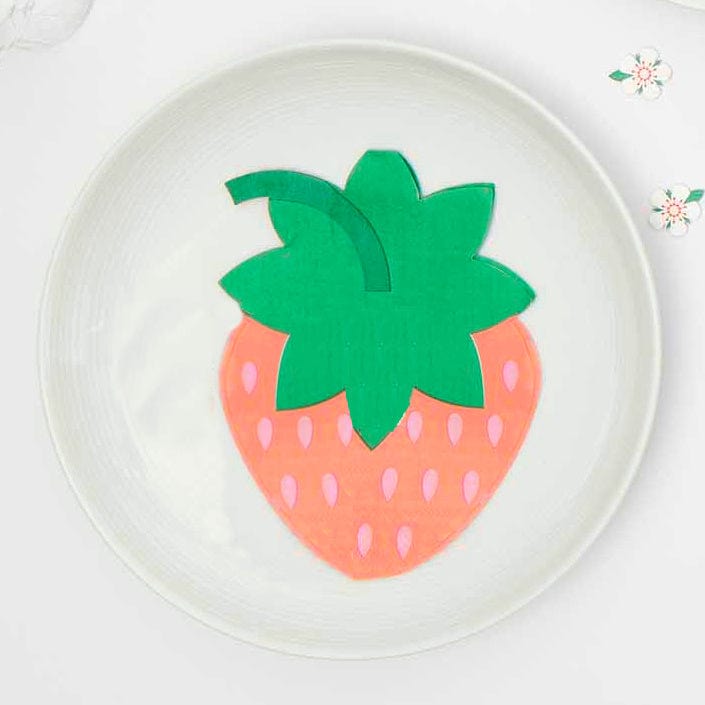 Strawberry Party Napkins x 20 - Strawberry Birthday Party Decorations Paper Napkins Strawberry Party Napkins x 20