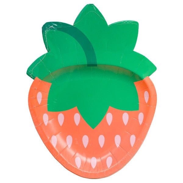 Strawberry Shaped Paper Party Plates x 8 - Berry First Birthday Party party plates Strawberry Shaped Paper Party Plates x 8