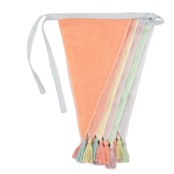 Talking Tables Party - Pastel Cotton Fabric Bunting, 3m - Pastel Party Decorations Bunting Pastel Cotton Fabric Bunting, 3m