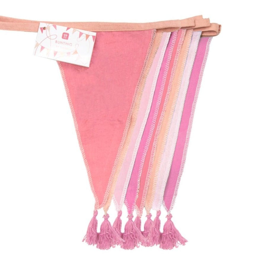 Talking Tables Party - Pink Fabric Bunting, 3m - Pink Party Decorations Bunting Pink Fabric Bunting, 3m