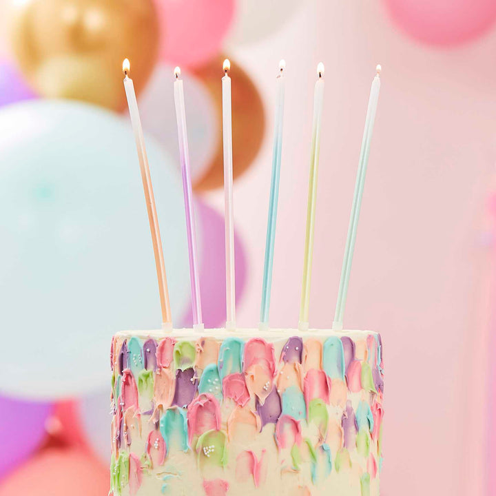 Tall Ombre Cake Candles (pack of 12) Ginger Ray pastel party UK Birthday Candles Tall Ombre Cake Candles (pack of 12)