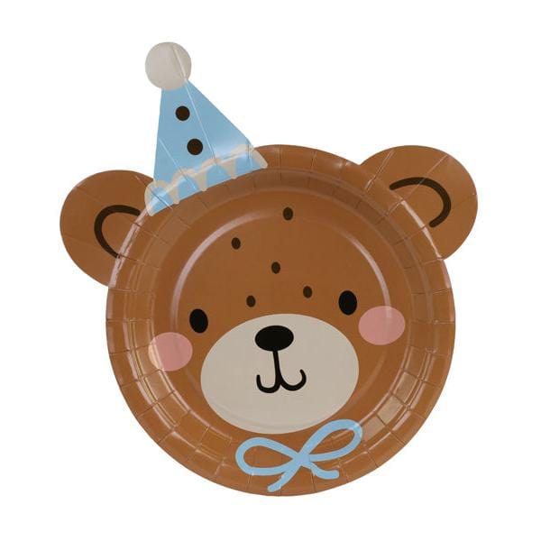 Teddy Bear Party Plates x 6 - 1st Birthday Party Supplies Disposable Plates Teddy Bear Party Plates x 6