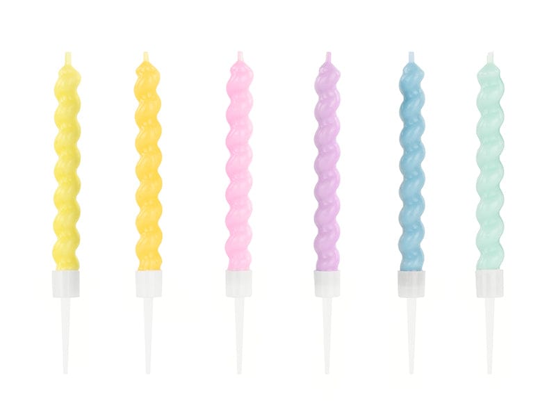 Twisted Pastel Cake Candles x 6 - Birthday Cake Candles Birthday Candles Twisted Pastel Cake Candles x 6