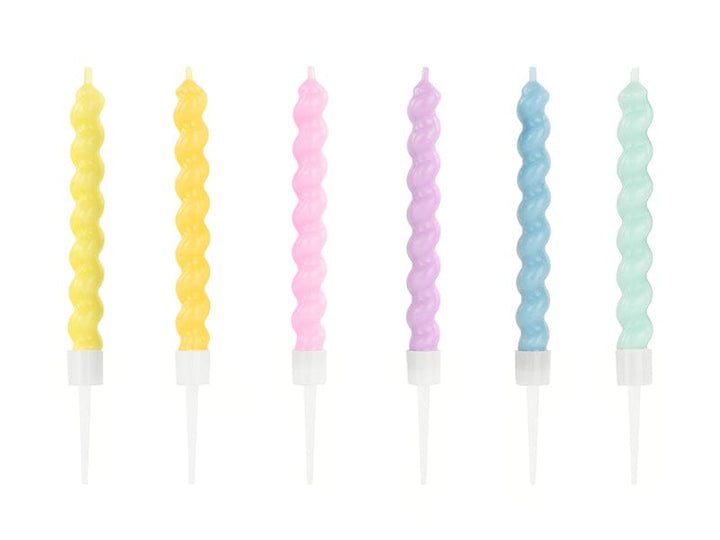 Twisted Pastel Cake Candles x 6 - Birthday Cake Candles Birthday Candles Twisted Pastel Cake Candles x 6