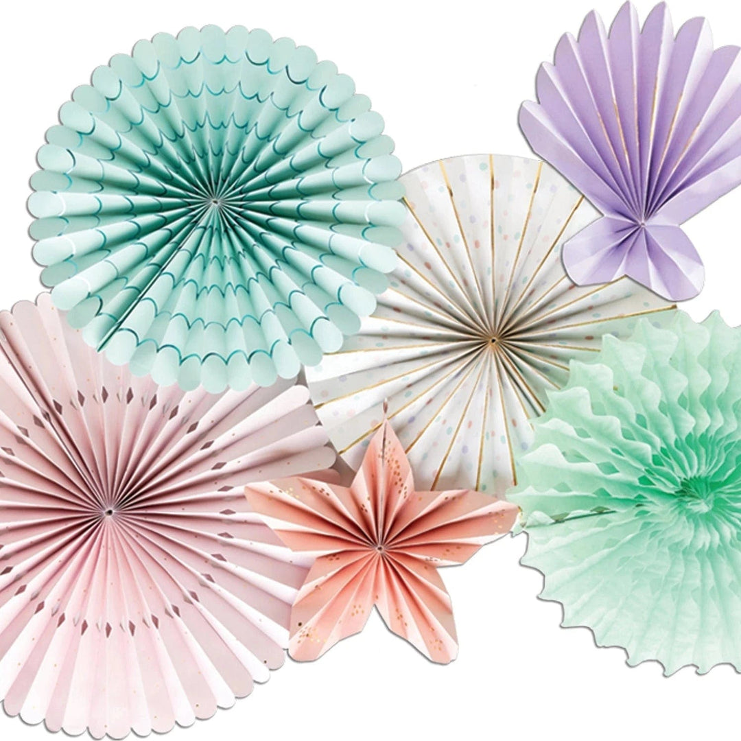 Under the Sea Party Fan Set - Mermaid Party Decorations - My Mind's Eye Paper Fans Under the Sea Party Fan Set