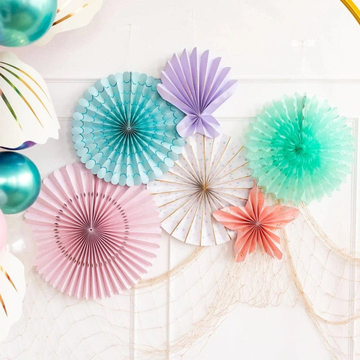 Under the Sea Party Fan Set - Mermaid Party Decorations - My Mind's Eye Paper Fans Under the Sea Party Fan Set