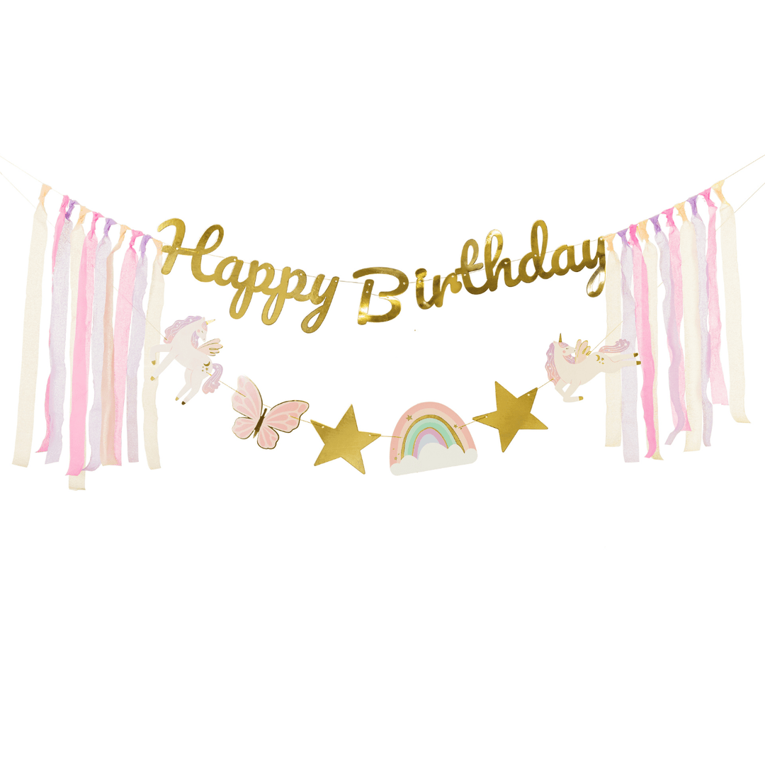 Unicorn Party Garland - Unicorn Party Decorations Bunting Unicorn Party Happy Birthday Garland