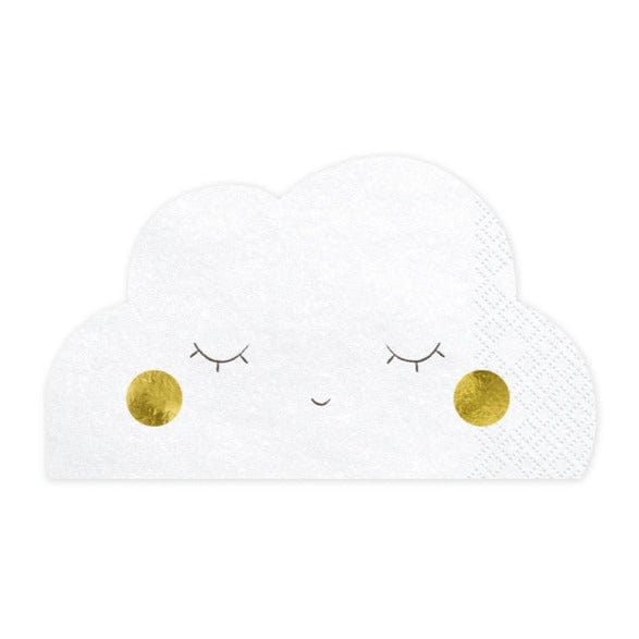 White Cloud Paper Napkins - Baby Shower Party Decorations Cloud Theme Paper Napkins White Cloud Paper Napkins (x20)
