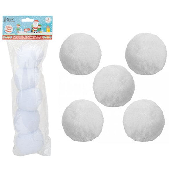 White Indoor Snowballs Set (5) - Christmas Decorations toy White Indoor Snowballs Set (5)