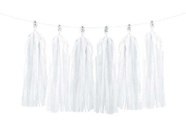 White Paper Tassel Garland - Party Deco Party Supply Kits White Paper Tassel Garland