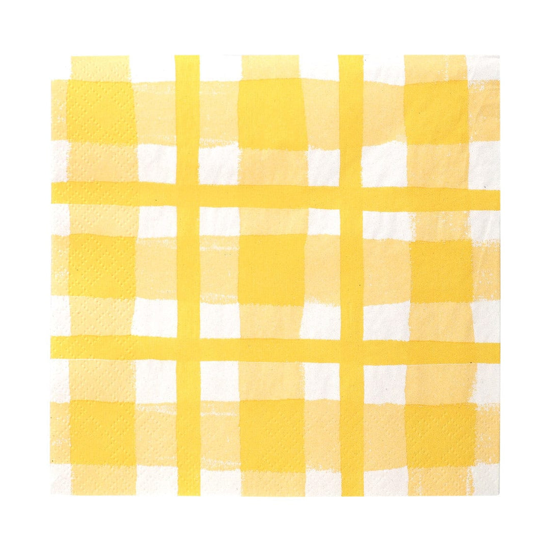 Yellow and White Gingham Paper Napkins x 20 Paper Napkins Yellow and White Gingham Paper Napkins x 20