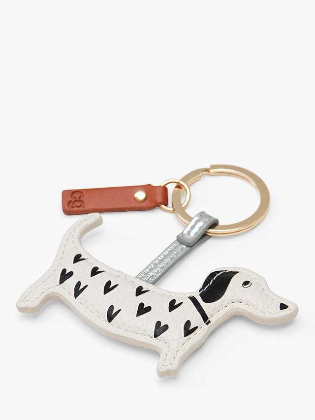 Caroline Gardner Scattered Hearts Sausage Dog Keyring