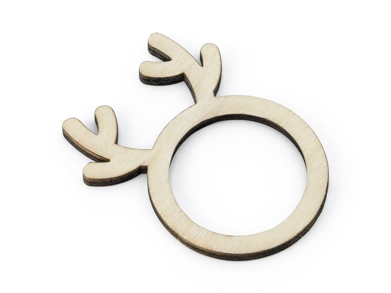 Christmas Table - Wooden Reindeer Napkin Rings x 6 Napkin Holder Wooden Reindeer Napkin Rings x 6