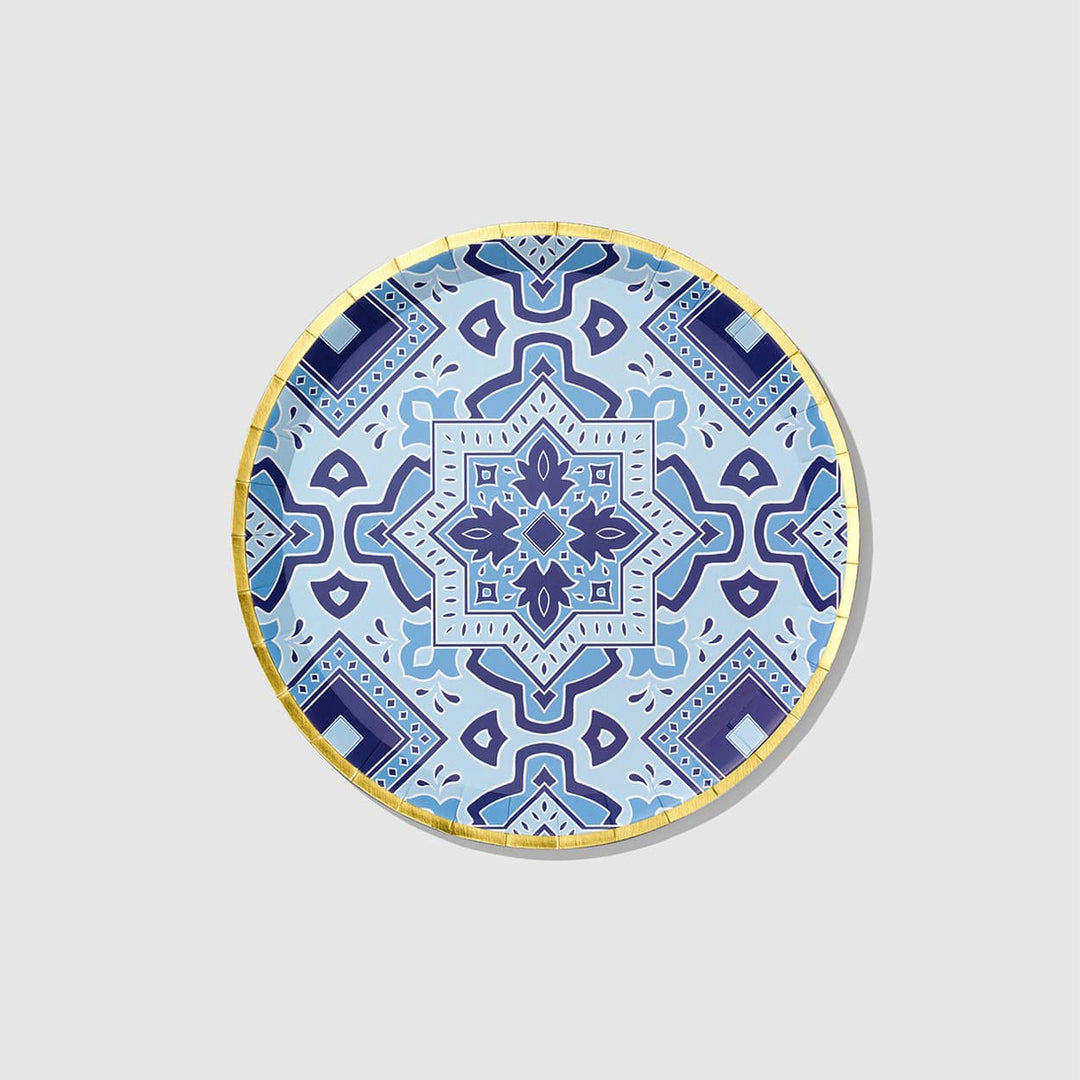 Coterie Party Supplies - Amalfi Blues Large Party Plates x 10 Party Supplies Amalfi Blues Large Party Plates x 10