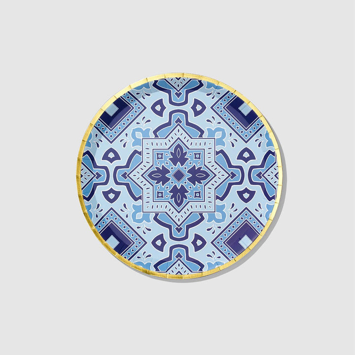 Coterie Party Supplies - Amalfi Blues Large Party Plates x 10 Party Supplies Amalfi Blues Large Party Plates x 10