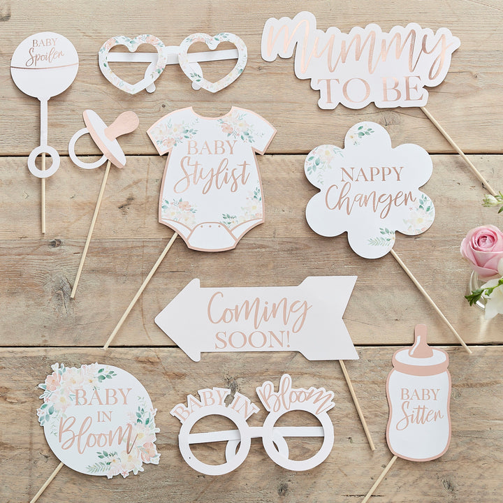 Paper Decoration Floral Baby Shower Photo Booth Props