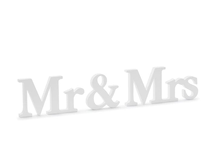 Party Deco Wedding Supplies - Mr and Mrs - White Wooden Wedding Table Signs Wedding Ceremony Supplies Mr and Mrs - White Wooden Wedding Table Signs