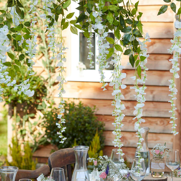 Wreaths & Garlands White Artificial Wisteria Wedding Garland